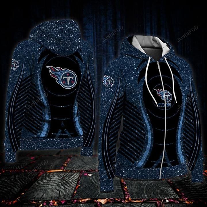 Tennessee Titans Blue Glitter 3d All Over Print Hoodie Zip-up Hoodie