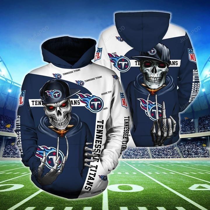 Tennessee Titans Hip Hop Skull 3d All Over Printed Hoodie Zip- Up Hoodie