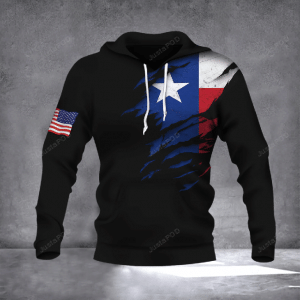 Texas Flag With American Flag 3d All Over Print Hoodie Zip-up Hoodie