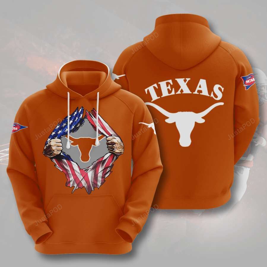 Texas Longhorns 3d All Over Print Hoodie Zip-up Hoodie-trungten-bzkaf