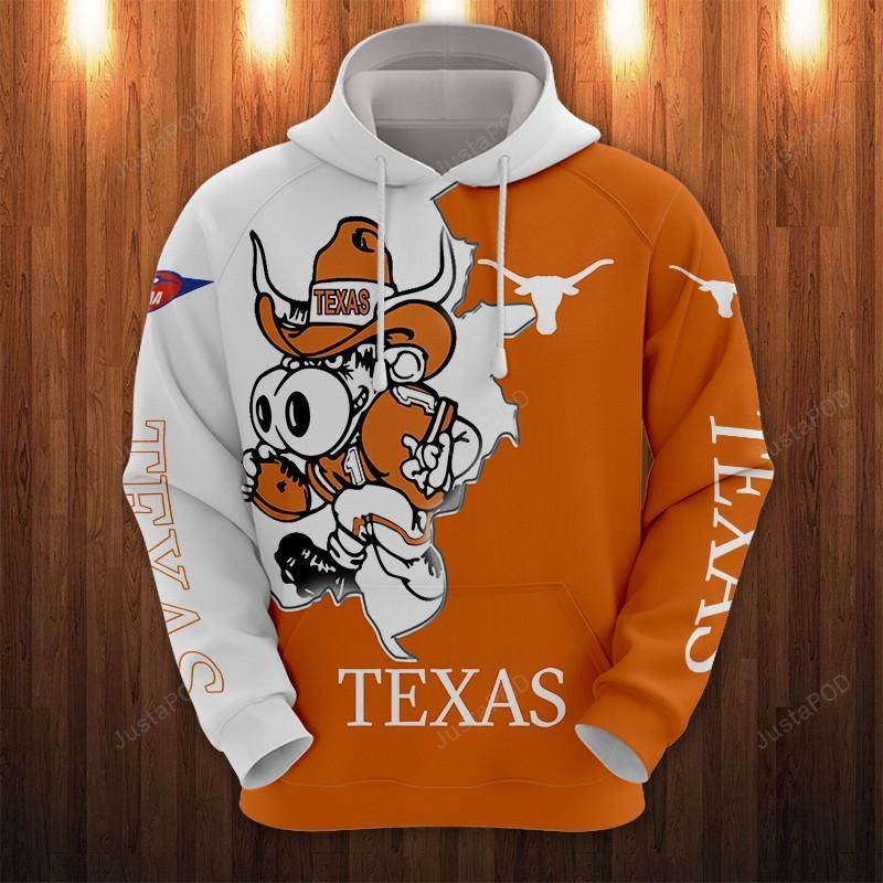 Texas Longhorns 3d All Over Print Hoodie Zip-up Hoodie