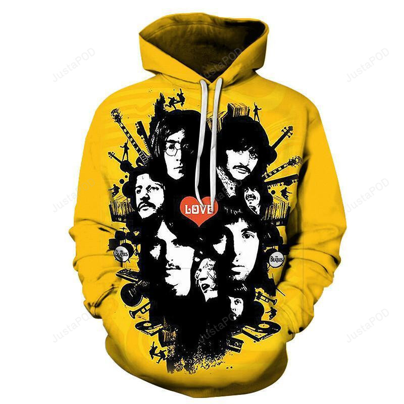 The Beatles Love 3d All Over Print Hoodie Zip-up Hoodie