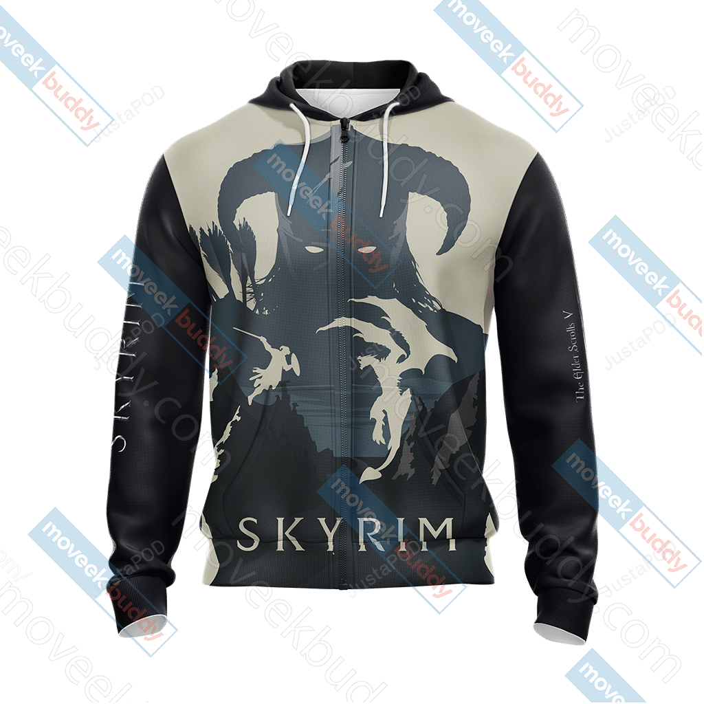 The Elder Scrolls Skyrim 3d All Over Print Hoodie Zip-up Hoodie