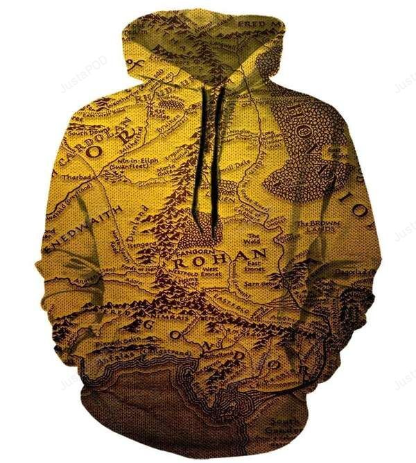 The Lord Of The Rings Yellow 3d All Over Print Hoodie Zip-up Hoodie