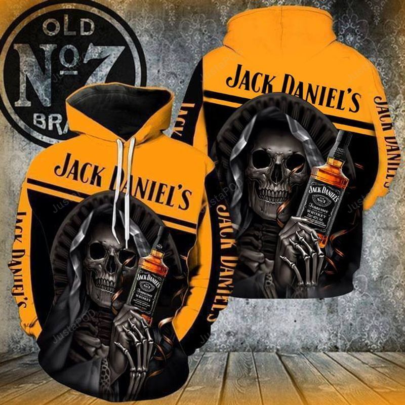 The Nun Skeleton Holds Jack Daniels Wine Bottle 3d All Over Print Hoodie Zip-up Hoodie