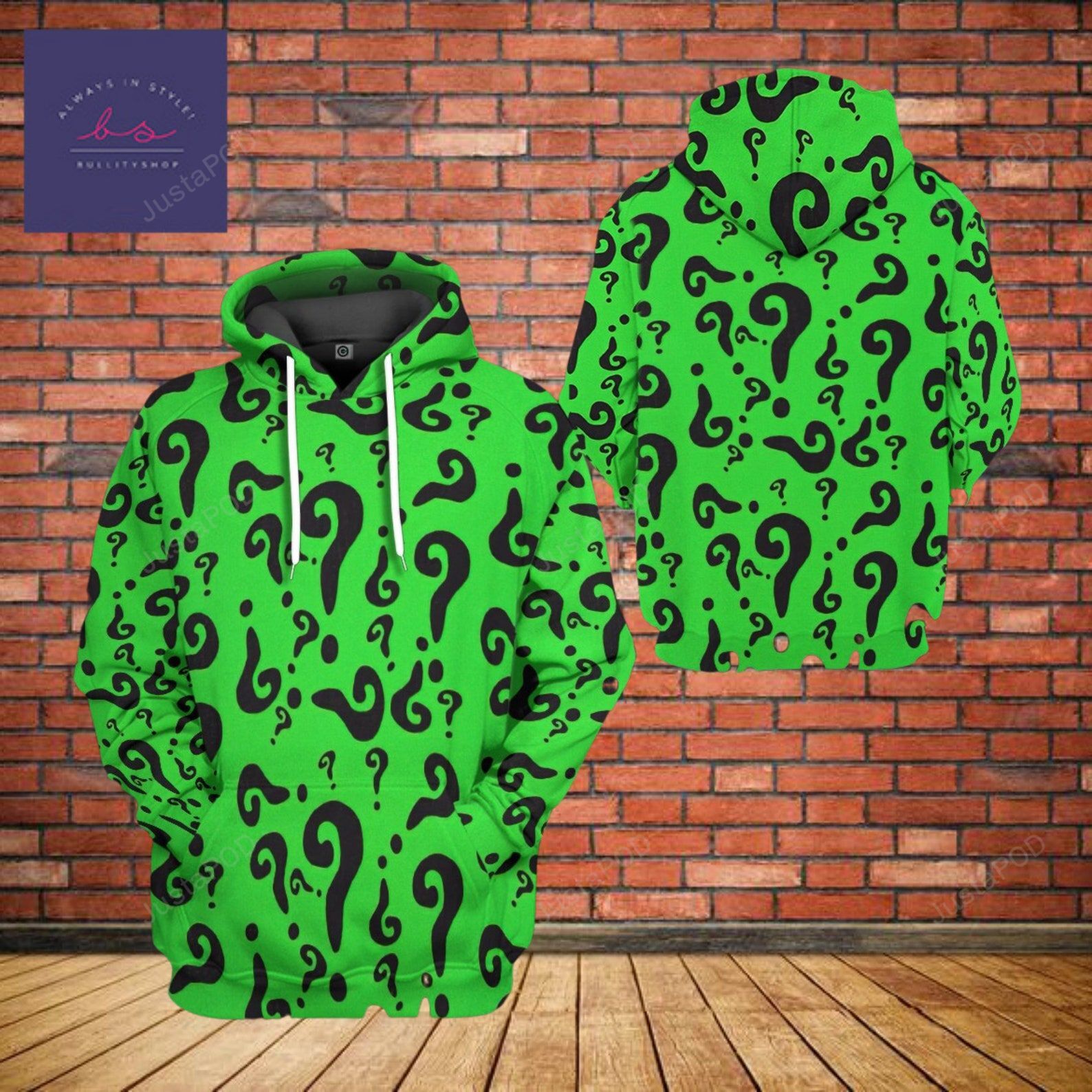 The Riddler 3d All Over Print Hoodie Zip-up Hoodie