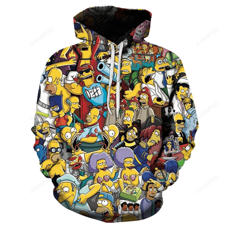 The Simpsons 3d All Over Print Hoodie Zip-up Hoodie-trungten-yc5dk