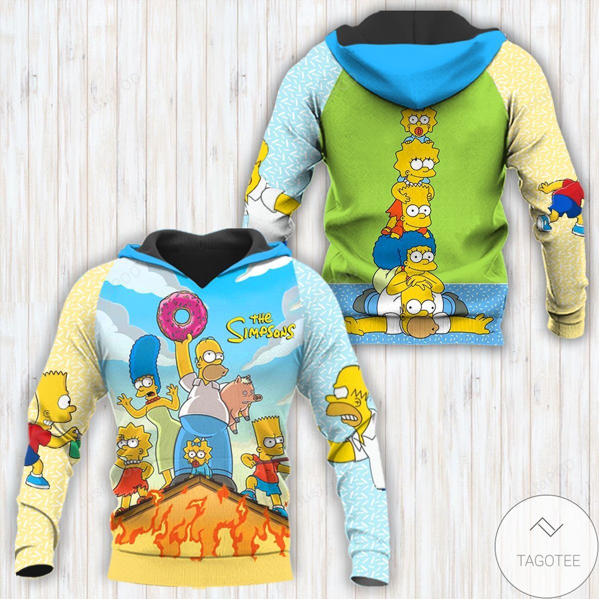 The Simpsons Family And Donut 3d All Over Print Hoodie Zip-up Hoodie-trungten-oi98l