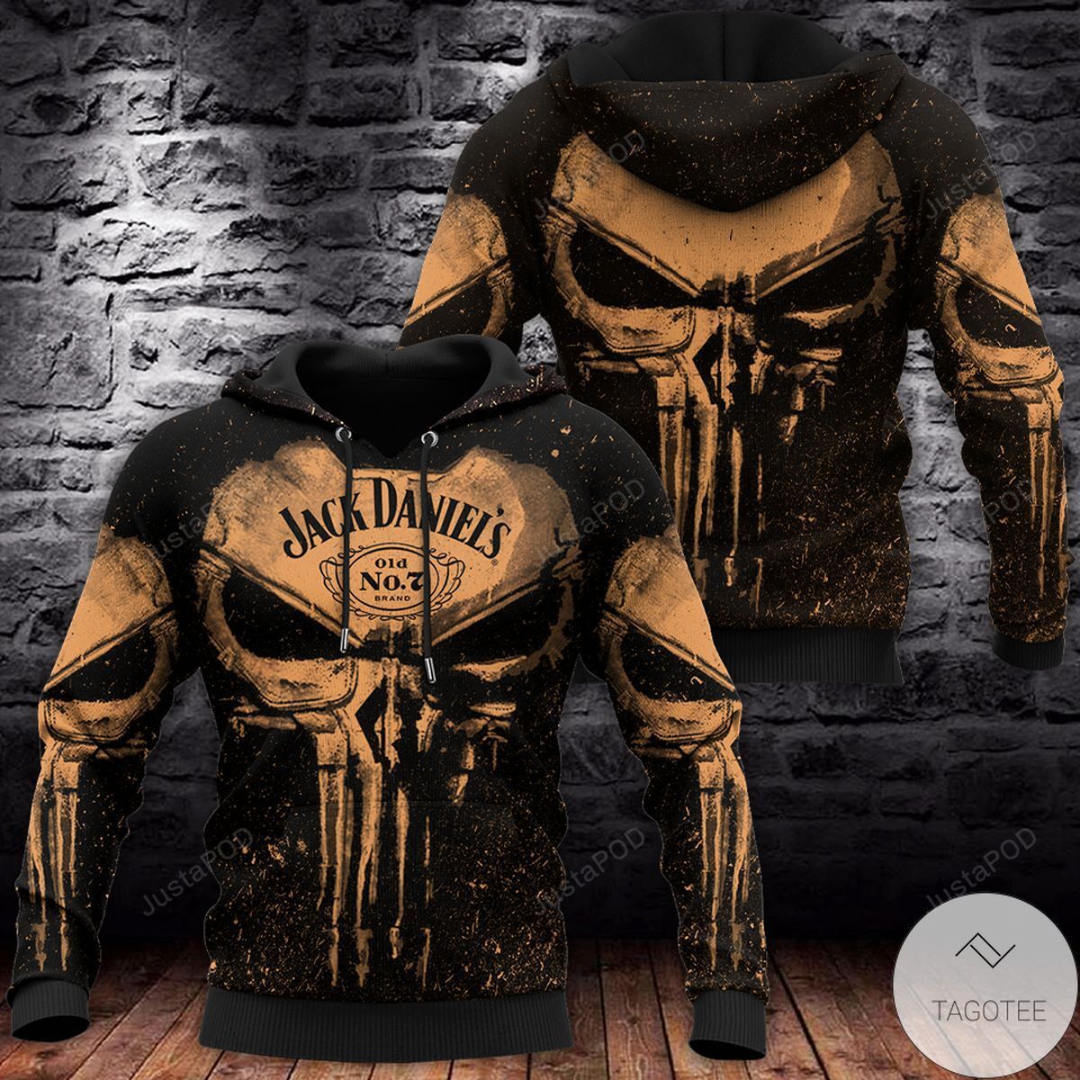 Three Punisher Jack Daniels 3d All Over Print Hoodie Zip-up Hoodie