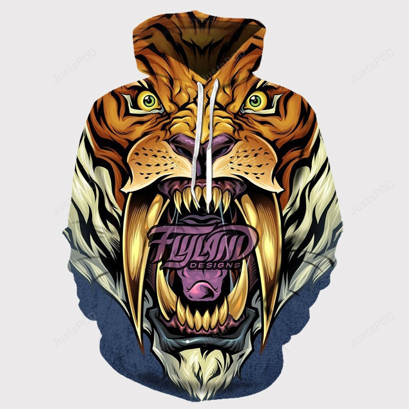 Tiger 3d All Over Print Hoodie Zip-up Hoodie-trungten-7030u