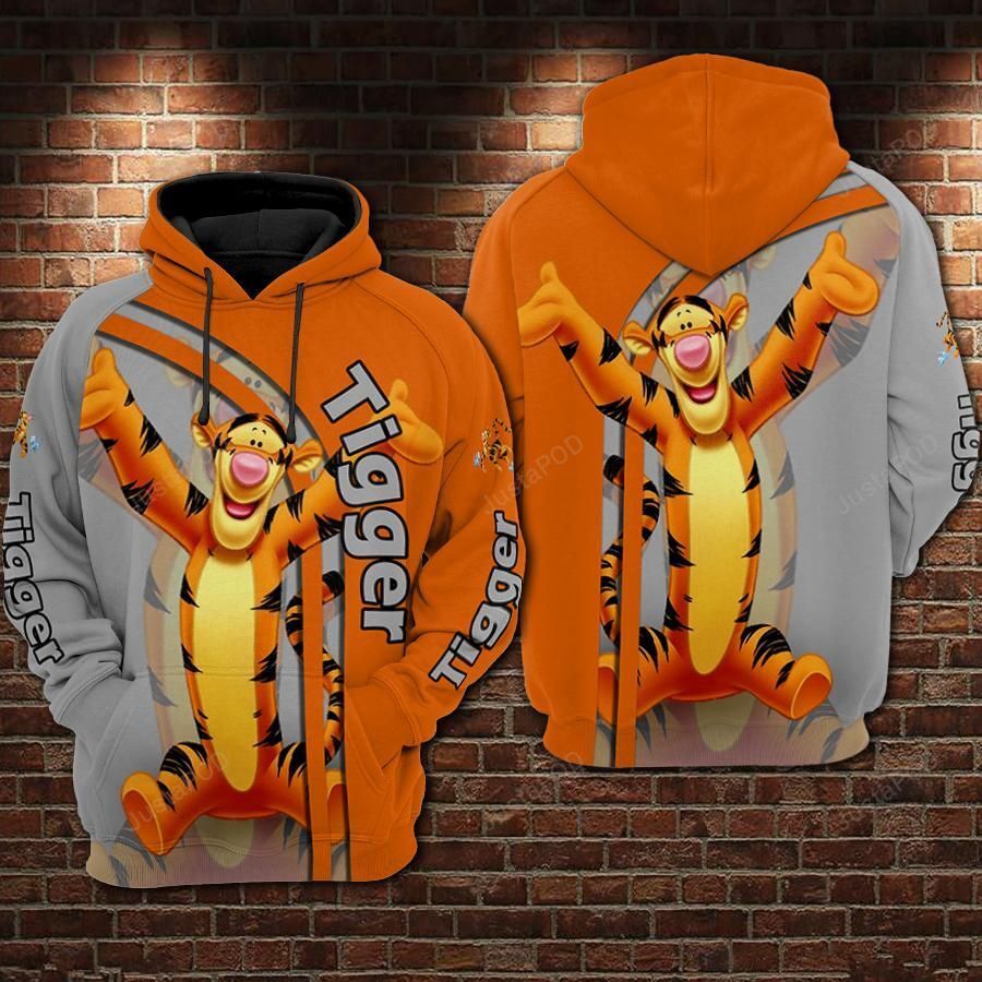 Tigger Cartoon Winnie The Pooh 3d All Over Print Hoodie Zip-up Hoodie