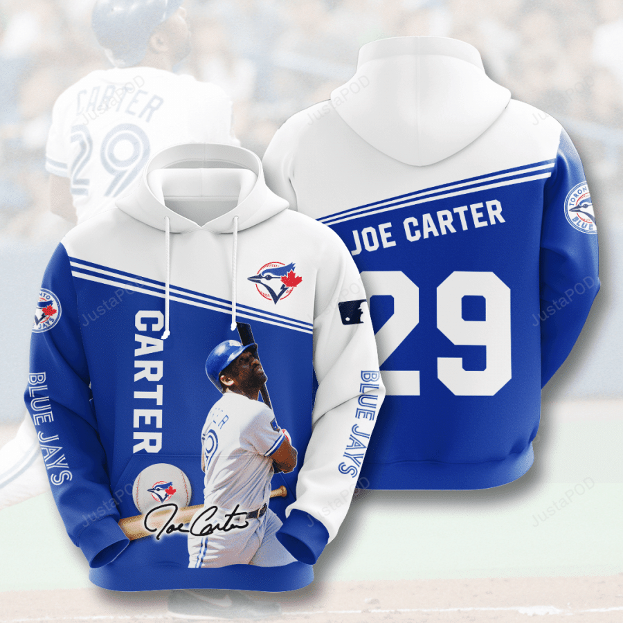 Toronto Blue Jays Joe Carter 3d All Over Printed Hoodie Zip- Up Hoodie