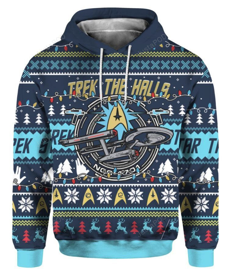 Trek The Halls Christmas 3d All Over Printed Hoodie Zip- Up Hoodie