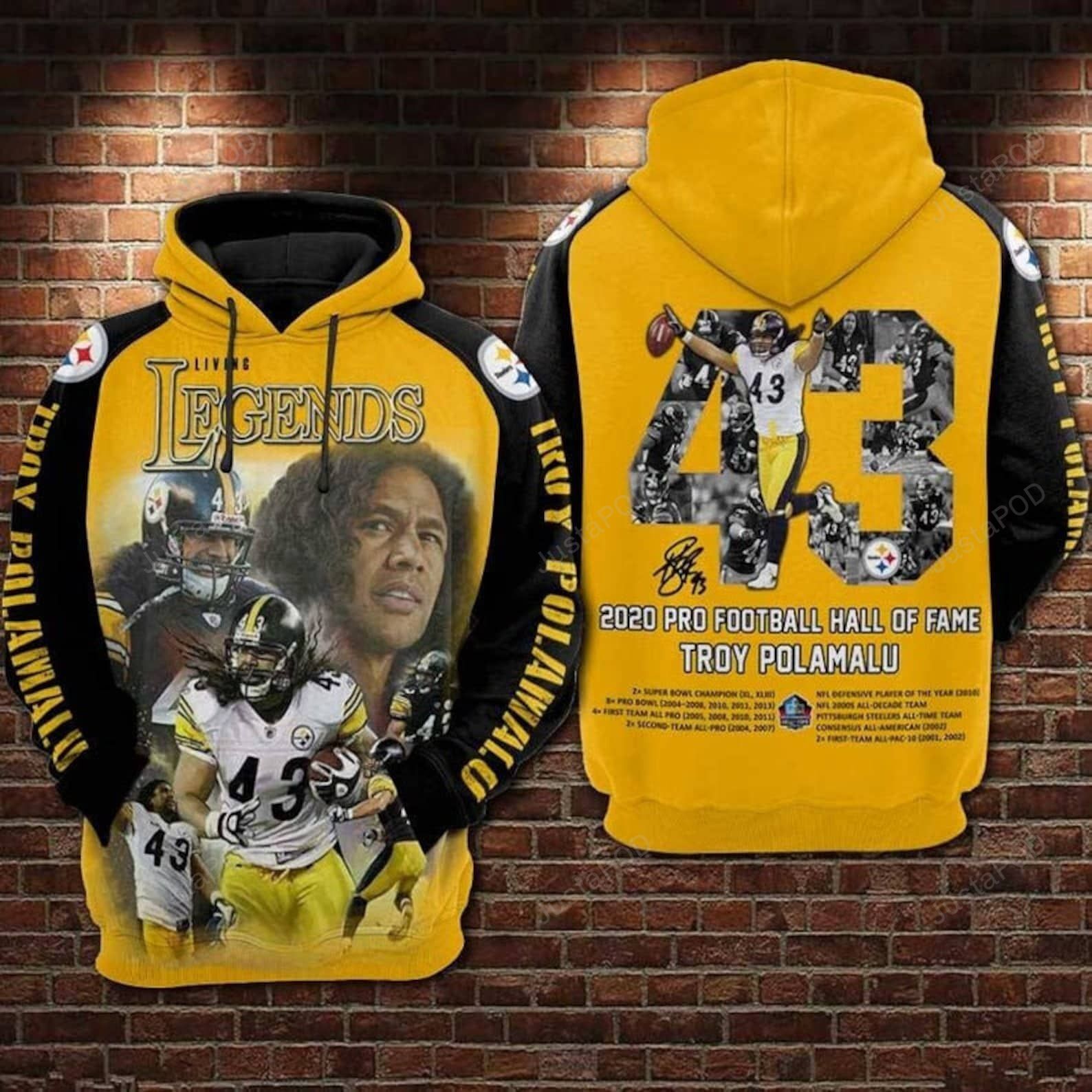 Troy Polamalu Nfl 3d All Over Print Hoodie Zip-up Hoodie