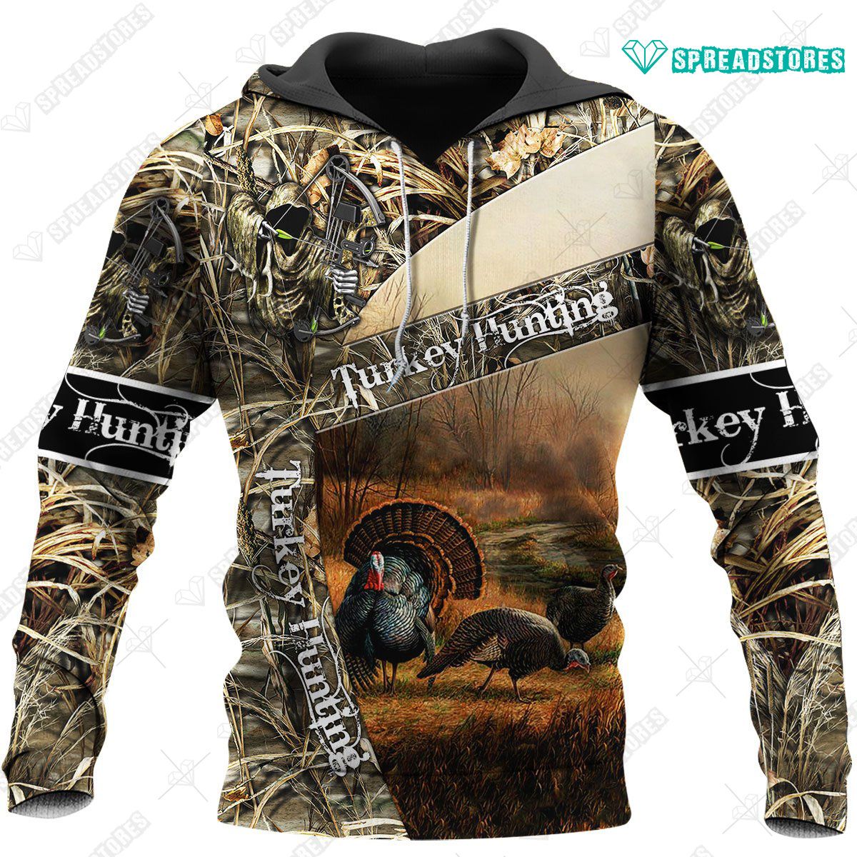 Turkey Hunting Camo 3d Hoodie