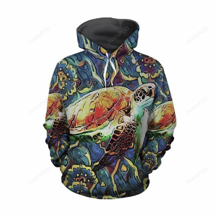 Turtle 3d All Over Print Hoodie Zip-up Hoodie