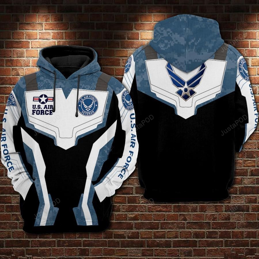 Us Air Force Veteran 3d All Over Printed Hoodie Zip- Up Hoodie