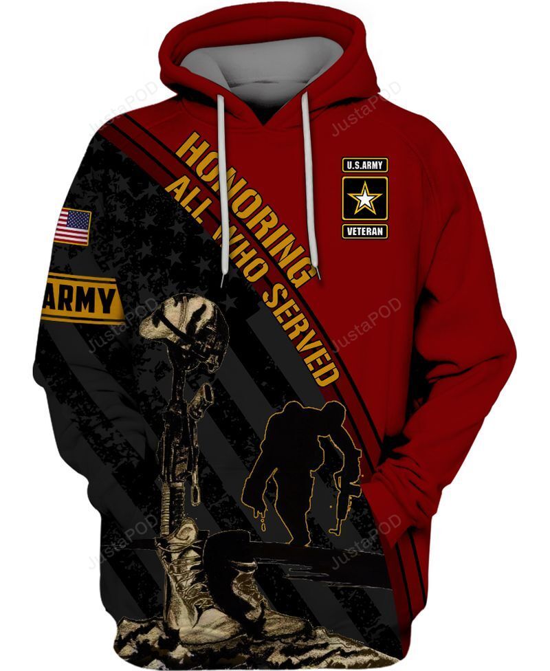 Us Army Veteran 3d All Over Print Hoodie Zip-up Hoodie