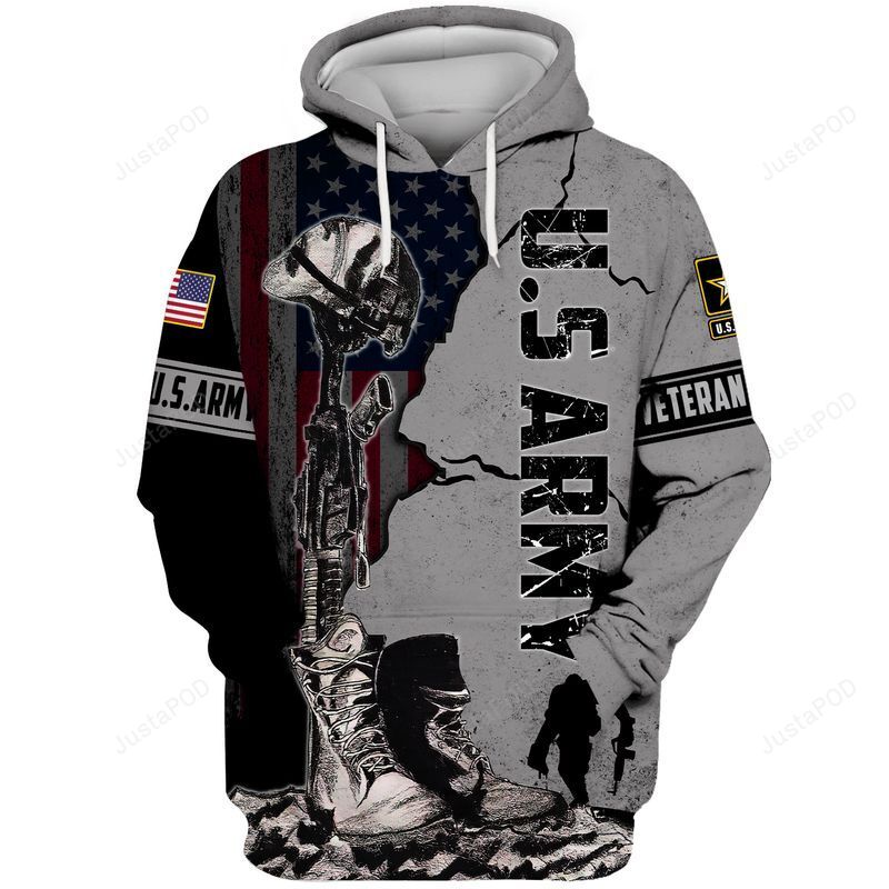 Us Army Veteran Guns And Boots 3d All Over Print Hoodie Zip-up Hoodie