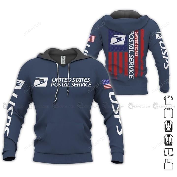 Us Flag United States Postal Service 3d All Over Printed Hoodie Zip- Up Hoodie