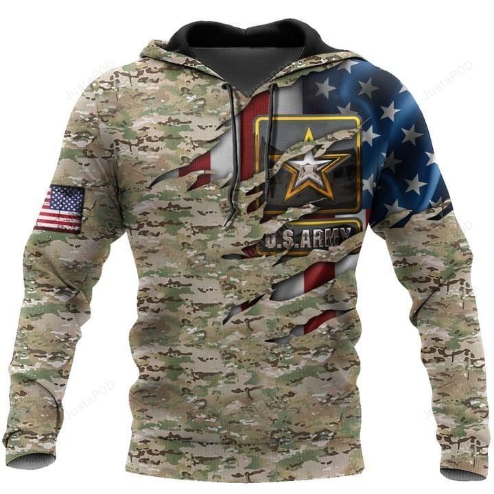 Us Flag Us Army All Printed Style 3d All Over Printed Hoodie Zip- Up Hoodie