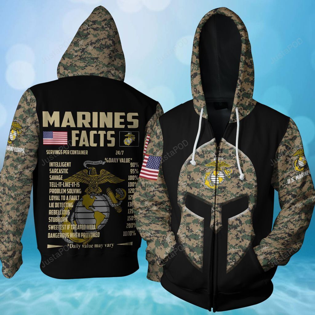 Us Marine Corps 3d All Over Print Hoodie-trungten-33fro