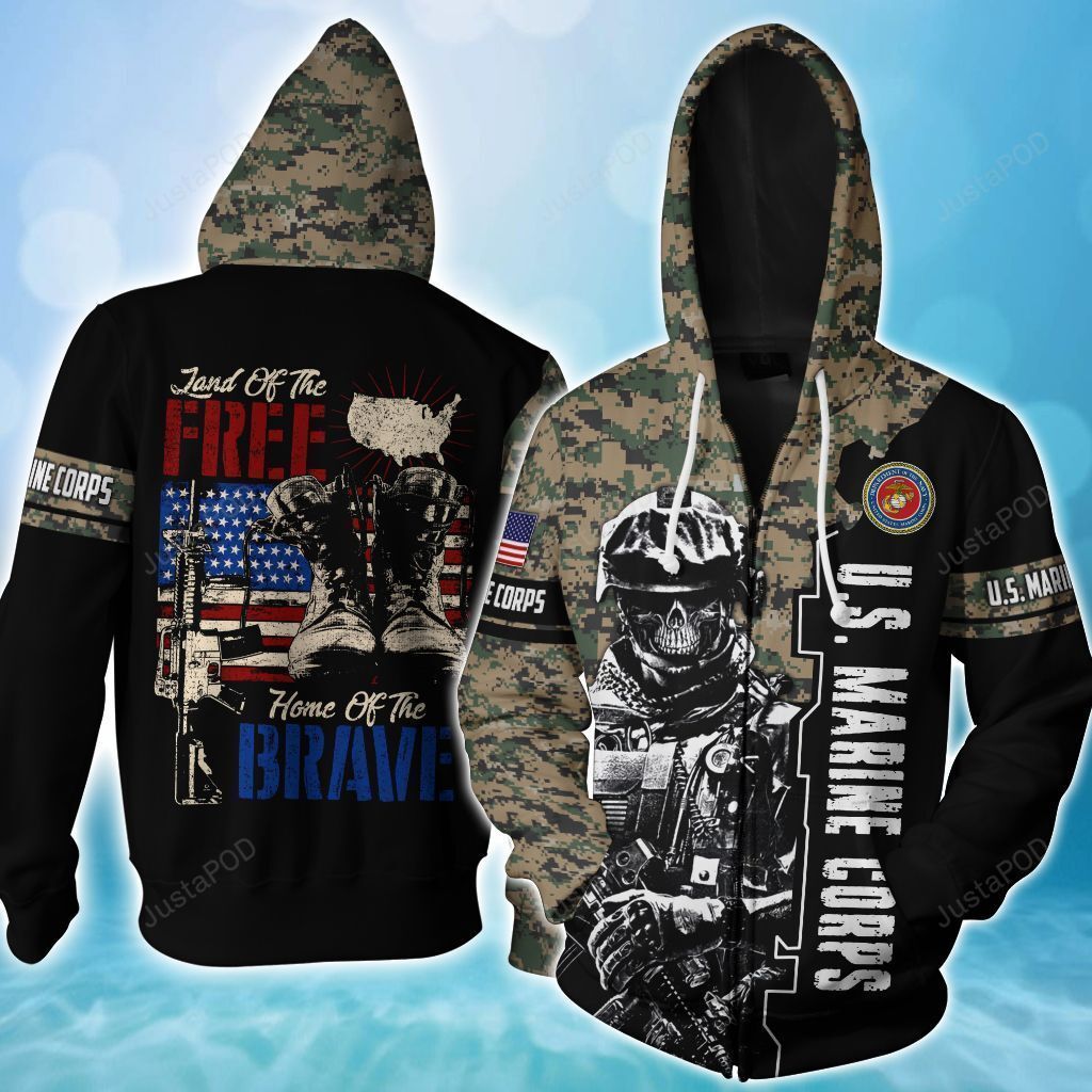 Us Marine Corps 3d All Over Print Hoodie-trungten-m4klb