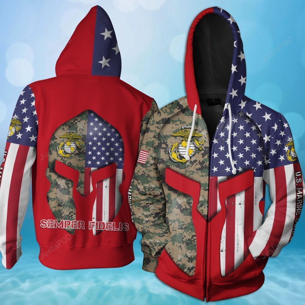 Us Marine Corps 3d All Over Printed Hoodie-trungten-awo6w