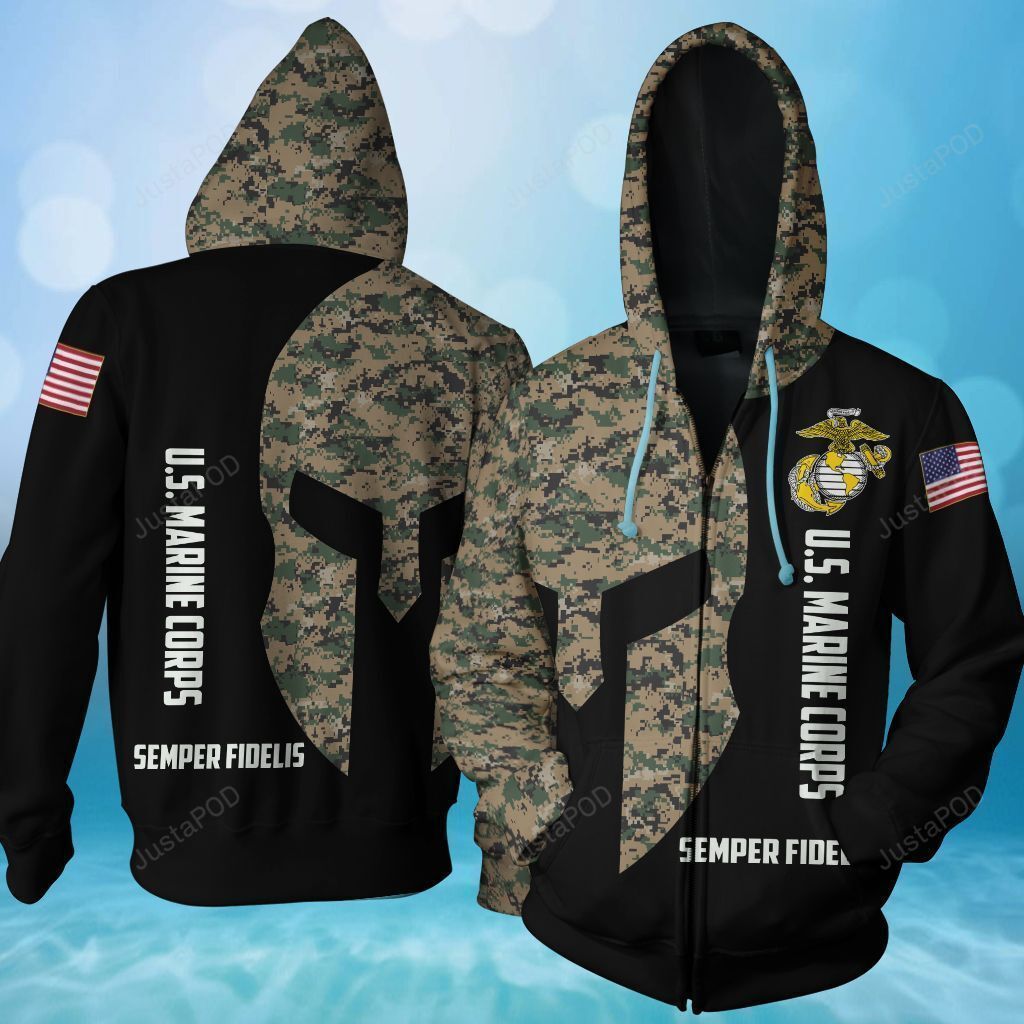 Us Marine Corps 3d All Over Printed Hoodie-trungten-lysvi