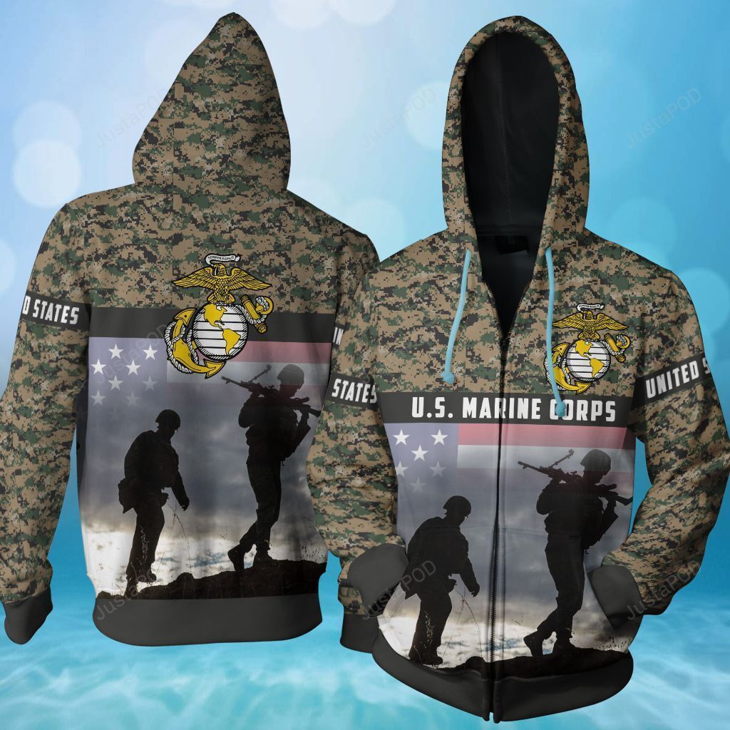 Us Marine Corps 3d All Over Printed Hoodie-trungten-z7e0x