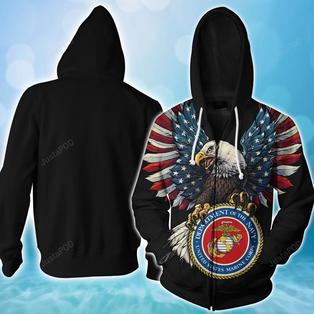 Us Marine Corps 3d All Over Printed Hoodie