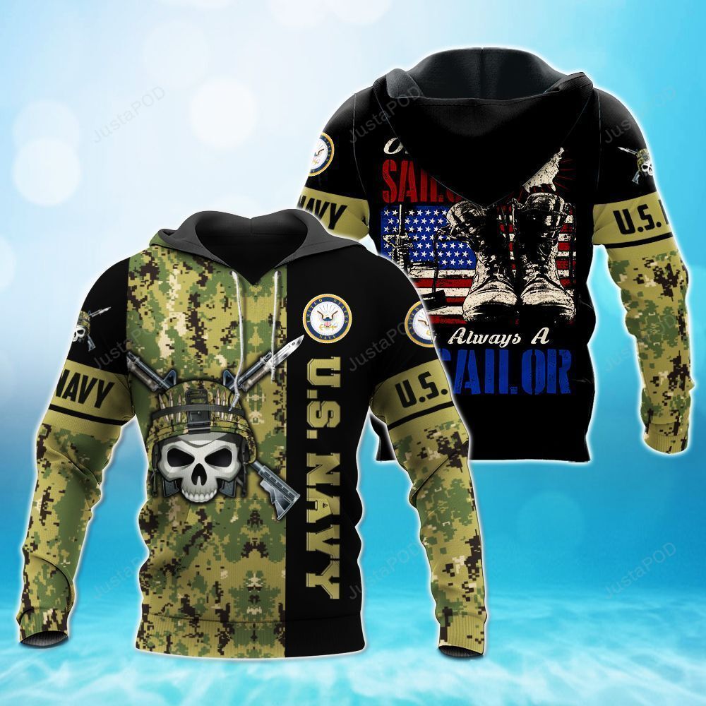 Us Navy 3d All Over Printed Hoodie