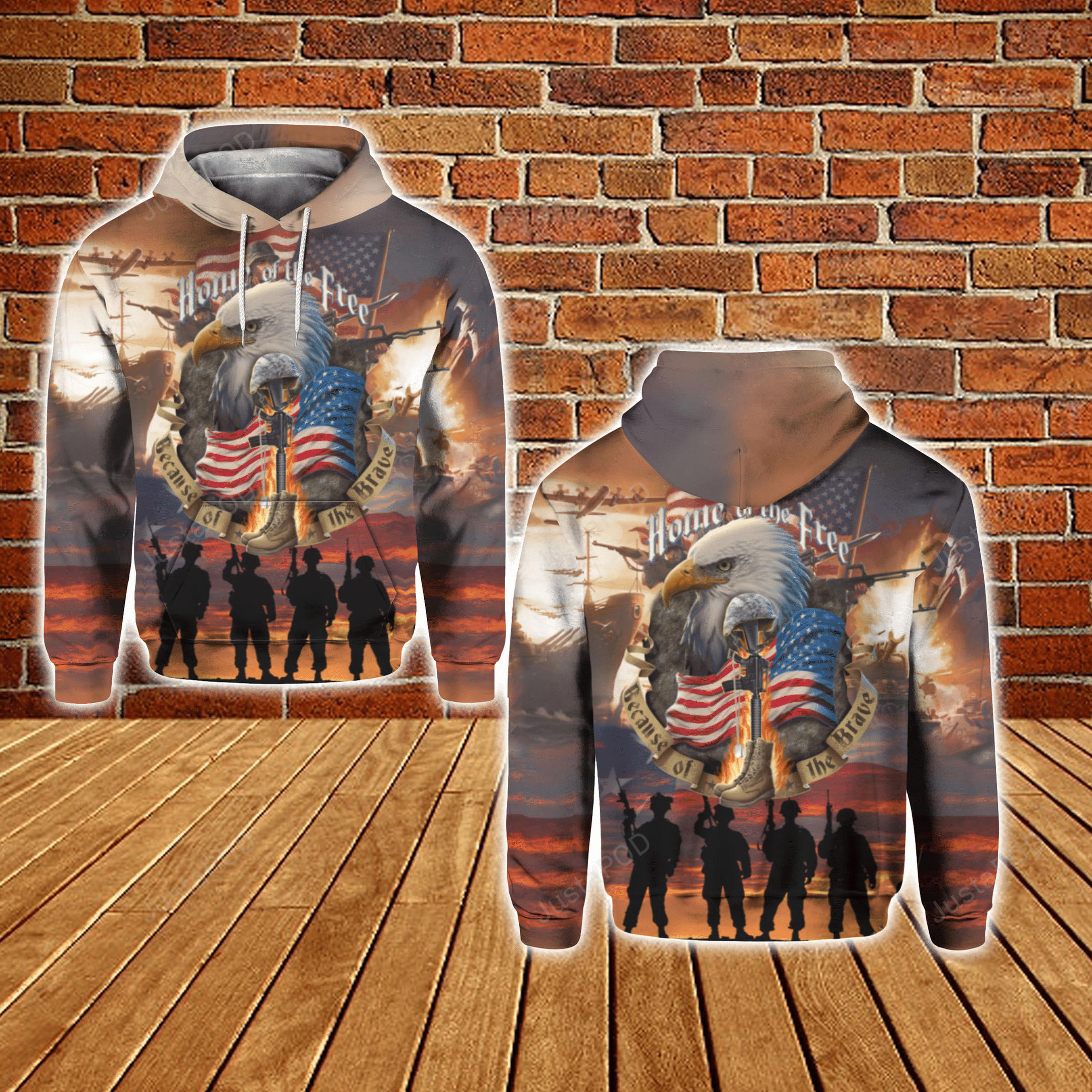 Us Veteran 3d All Over Printed Hoodie Zip- Up Hoodie