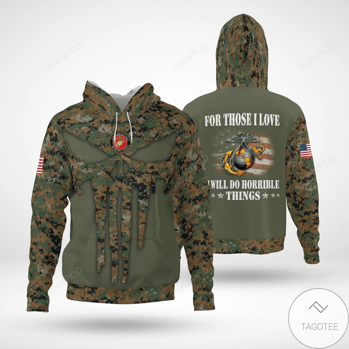 Usmc For Those I Love I Will Do Horrible Things 3d All Over Print Hoodie Zip-up Hoodie