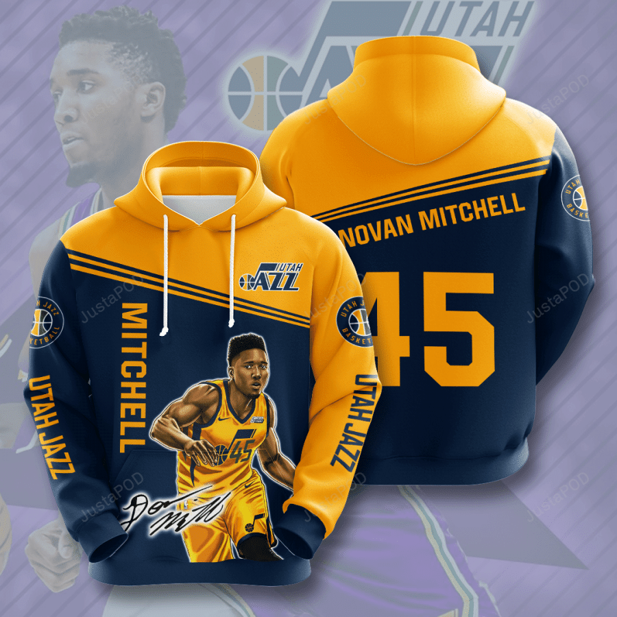 Utah Jazz Donovan Mitchell 3d All Over Printed Hoodie Zip- Up Hoodie