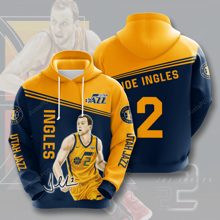 Utah Jazz Joe Ingles 3d All Over Printed Hoodie Zip- Up Hoodie