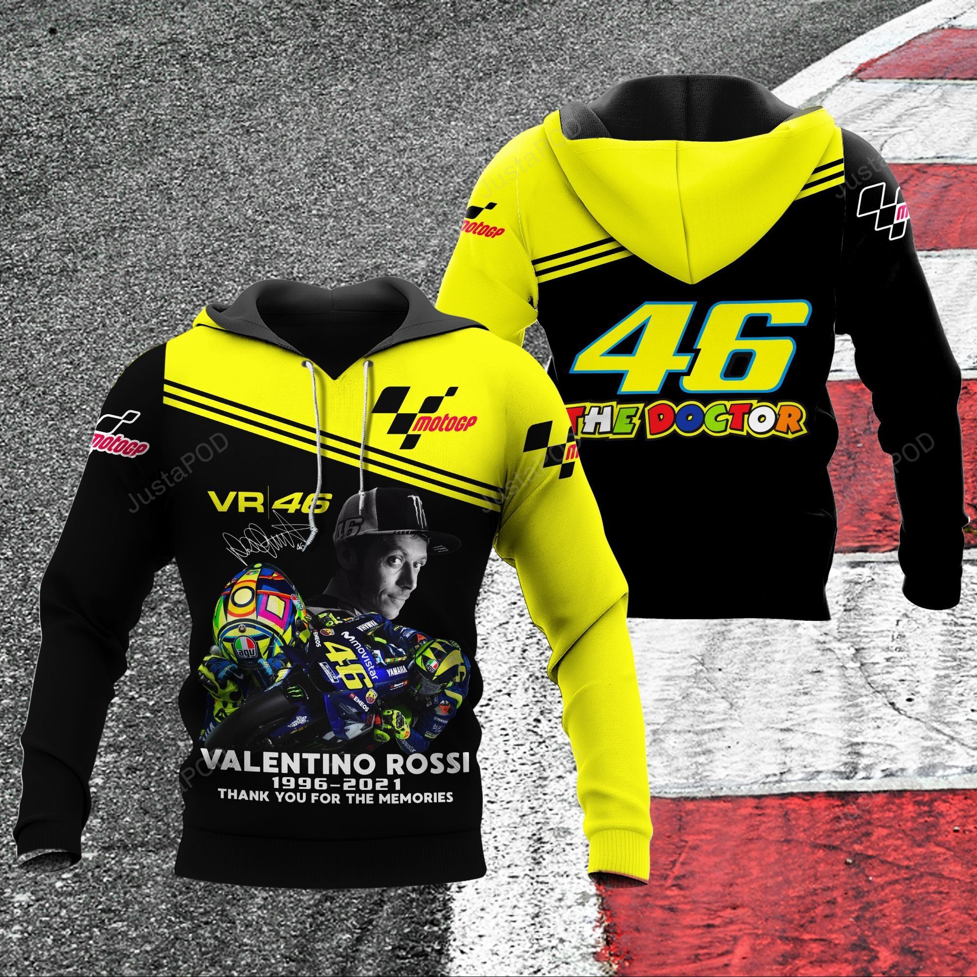 Valentino Rossi Vr46 The Doctor 3d All Over Print Hoodie Zip-up Hoodie