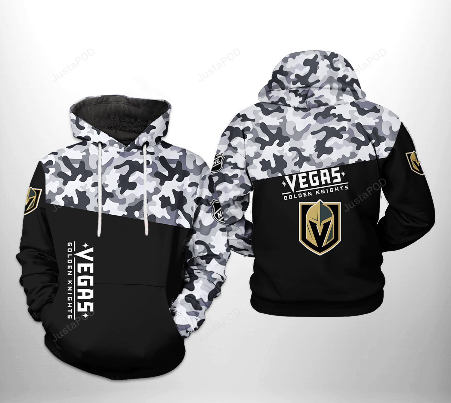 Vegas Golden Knights Nhl Camo Veteran 3d All Over Print Hoodie Zip-up Hoodie