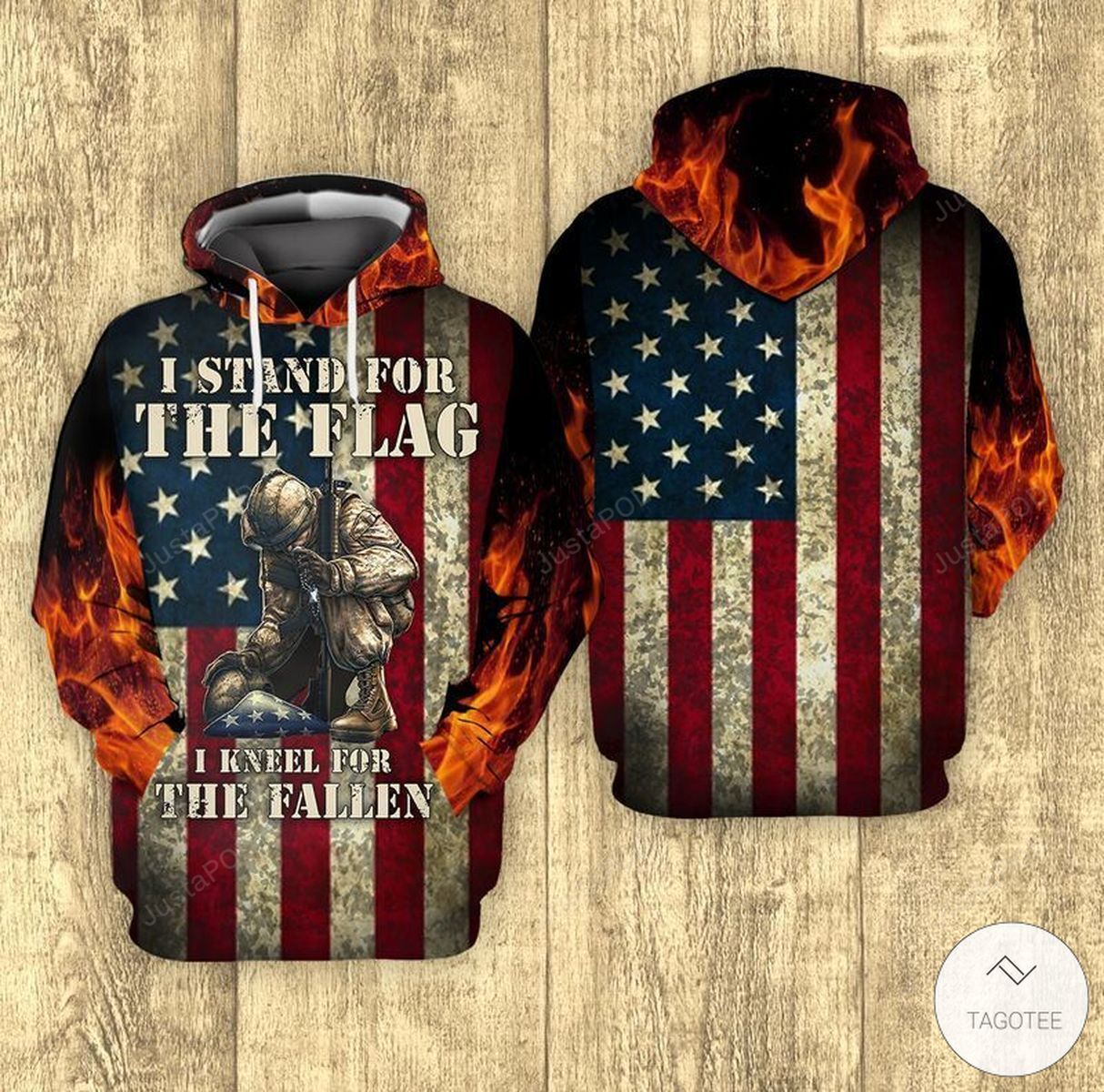 Veteran And Usa Flag I Stand For The Flag And Kneel For The Fallen 3d All Over Print Hoodie Zip-up Hoodie