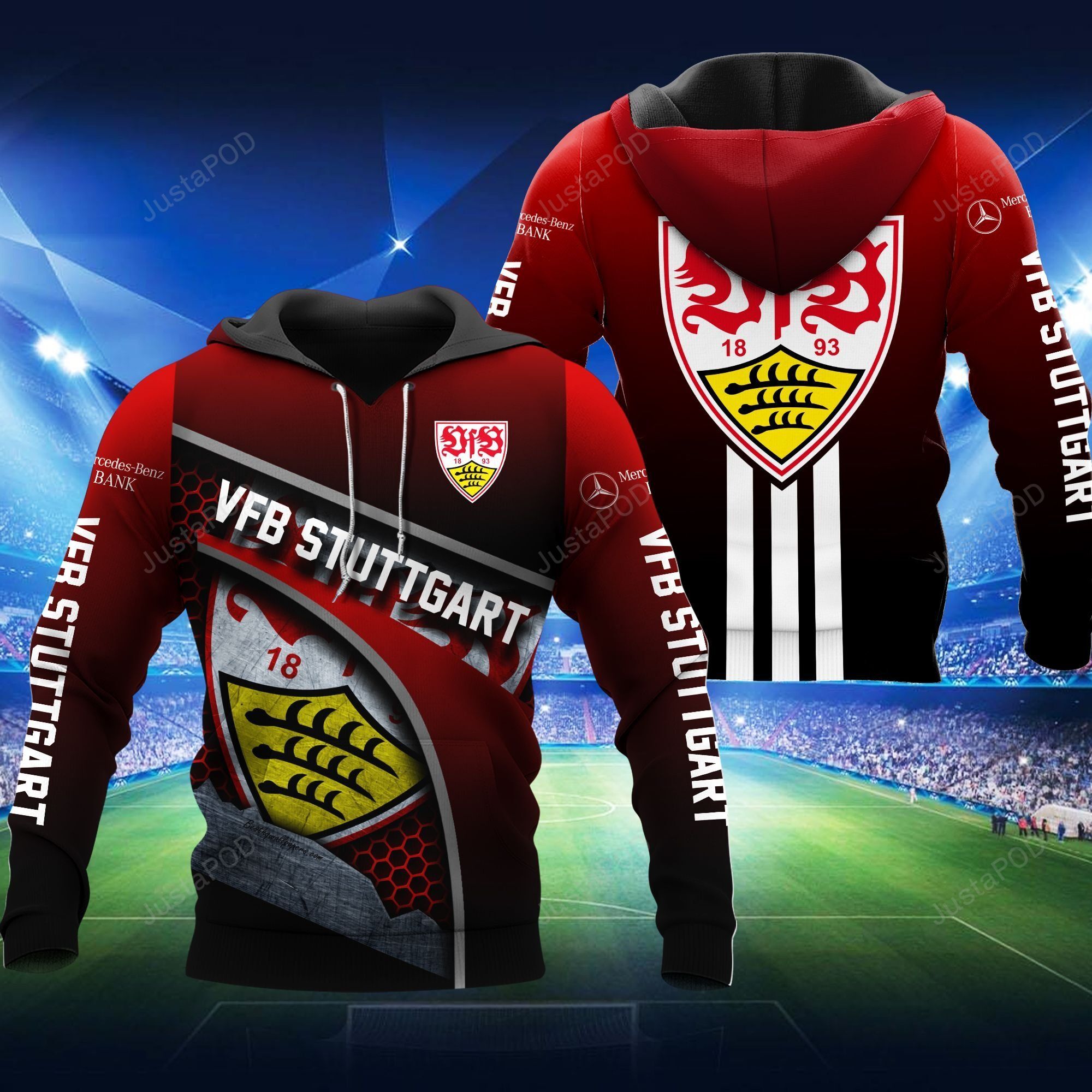 Vfb Stuttgart Football 3d All Over Print Hoodie Zip-up Hoodie