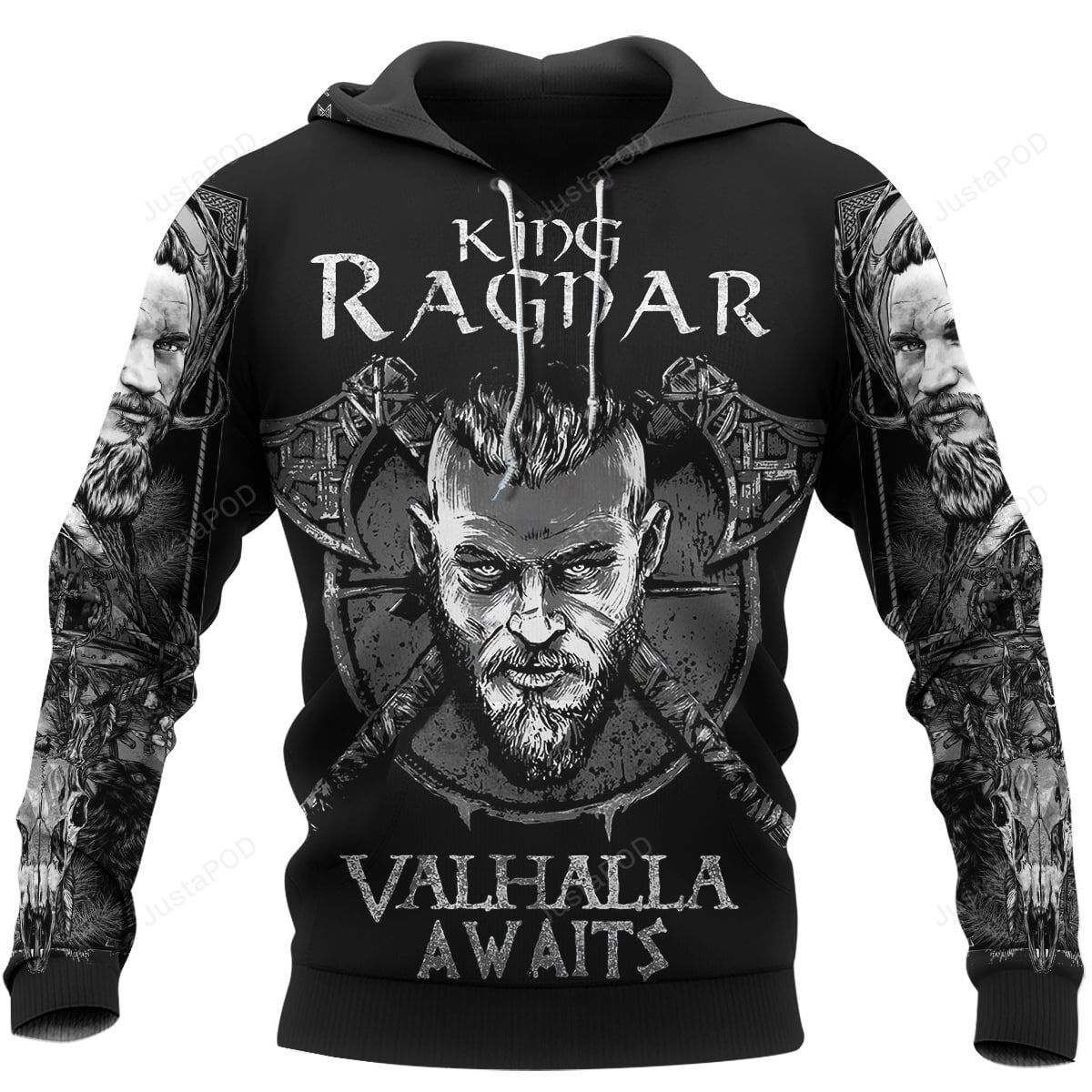 Viking King Ragdar Valhalla Awaits 3d All Over Print Hoodie Zip-up Hoodie