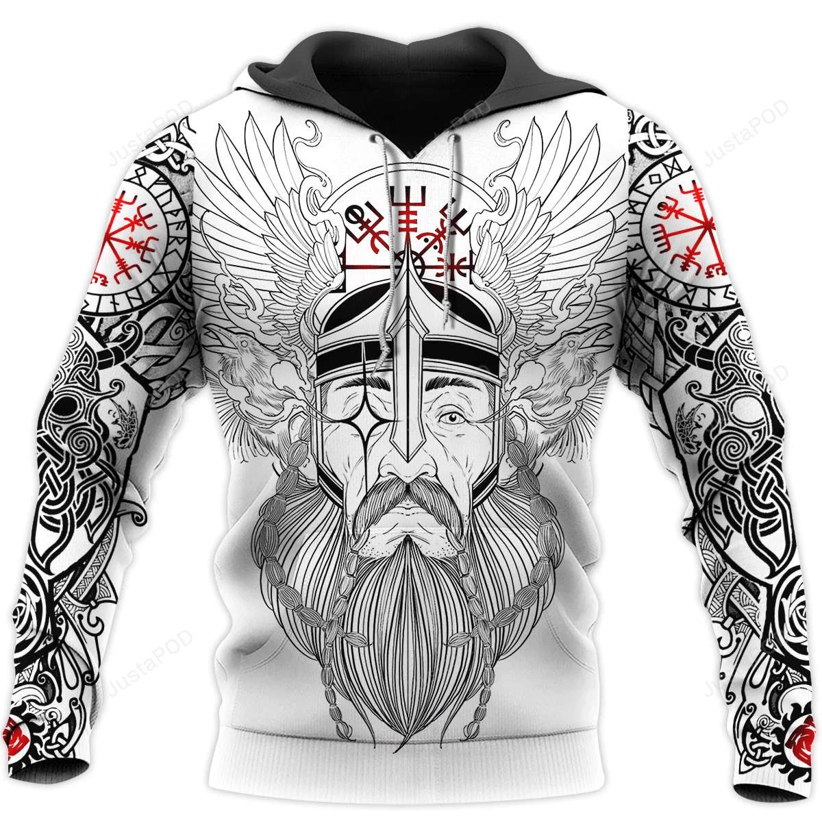 Viking Odin 3d All Over Print Hoodie Zip-up Hoodie