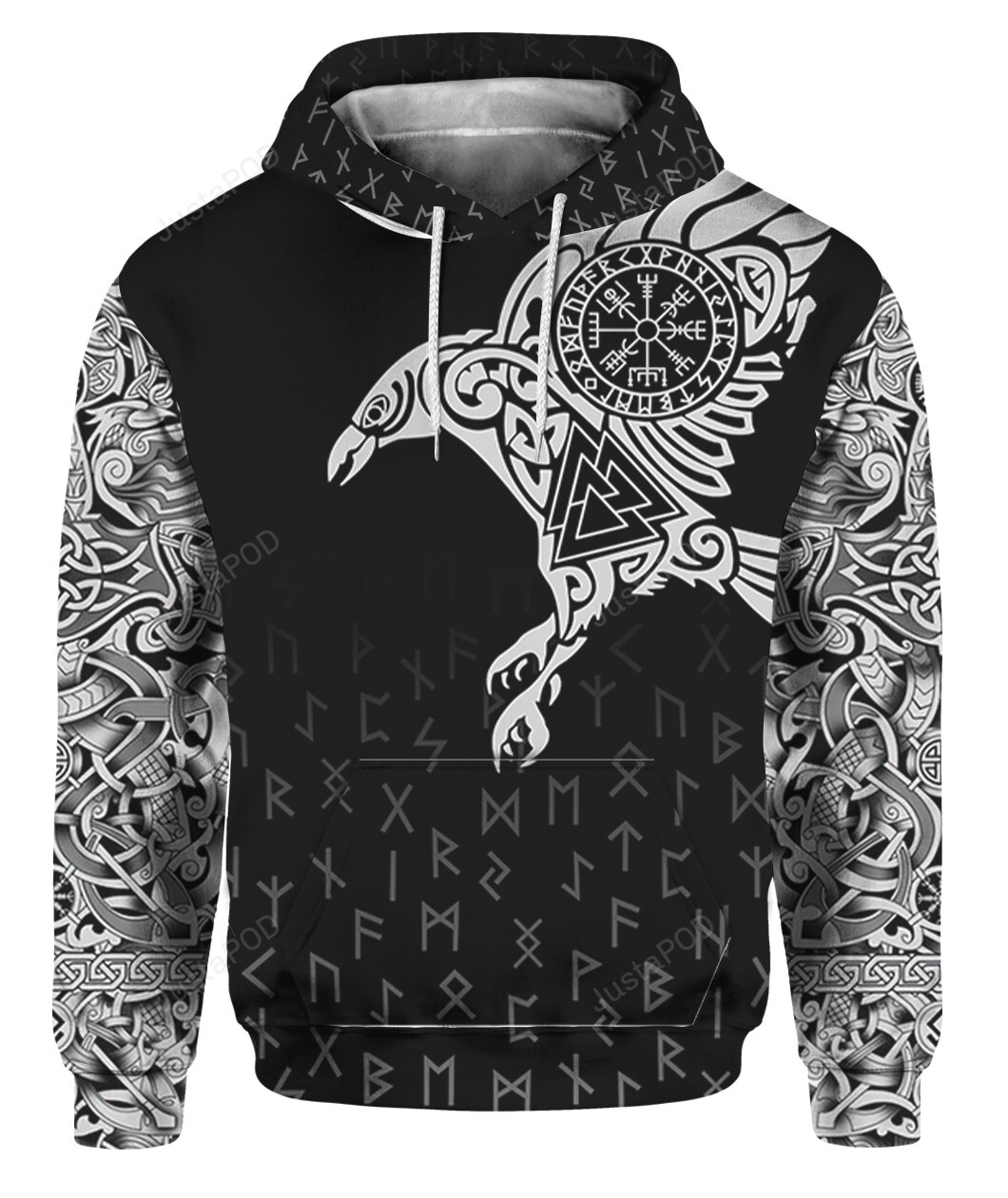 Vikings The Raven Of Odin Tattoo 3d All Over Print Hoodie Zip-up Hoodie