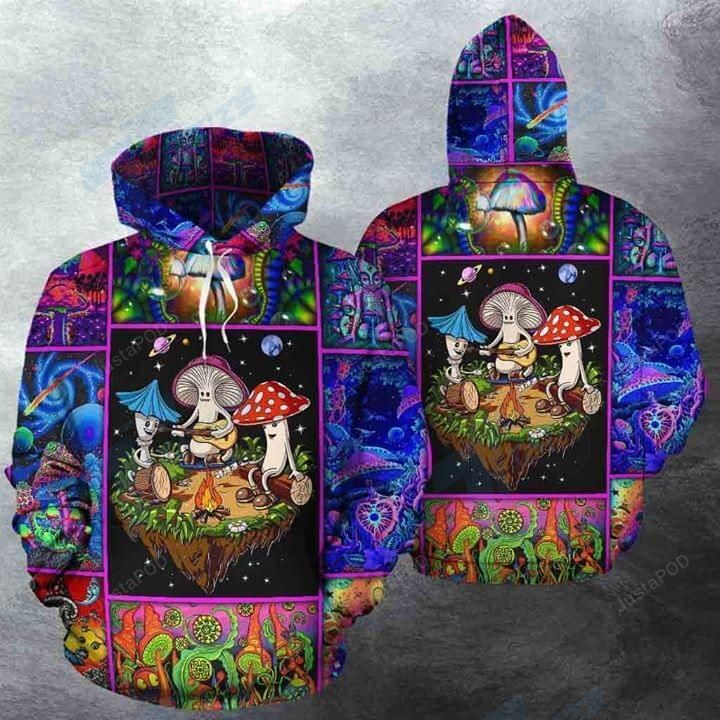 Vintage Mushroom Psychedelic 3d All Over Print Hoodie Zip-up Hoodie