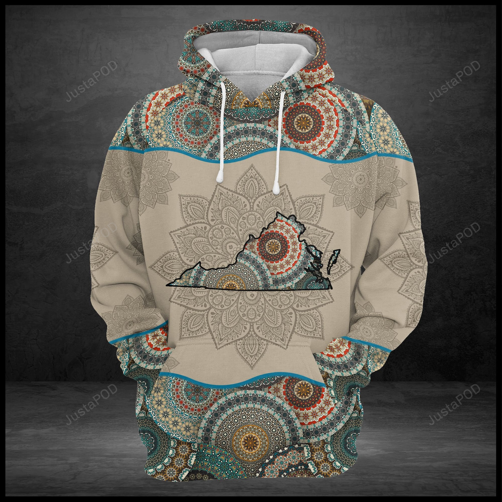 Virginia State Mandala 3d All Over Print Hoodie Zip-up Hoodie