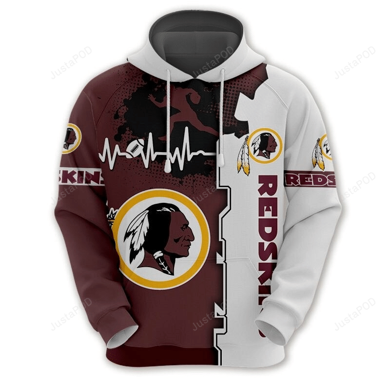 Washington Football 3d All Over Print Hoodie Zip-up Hoodie