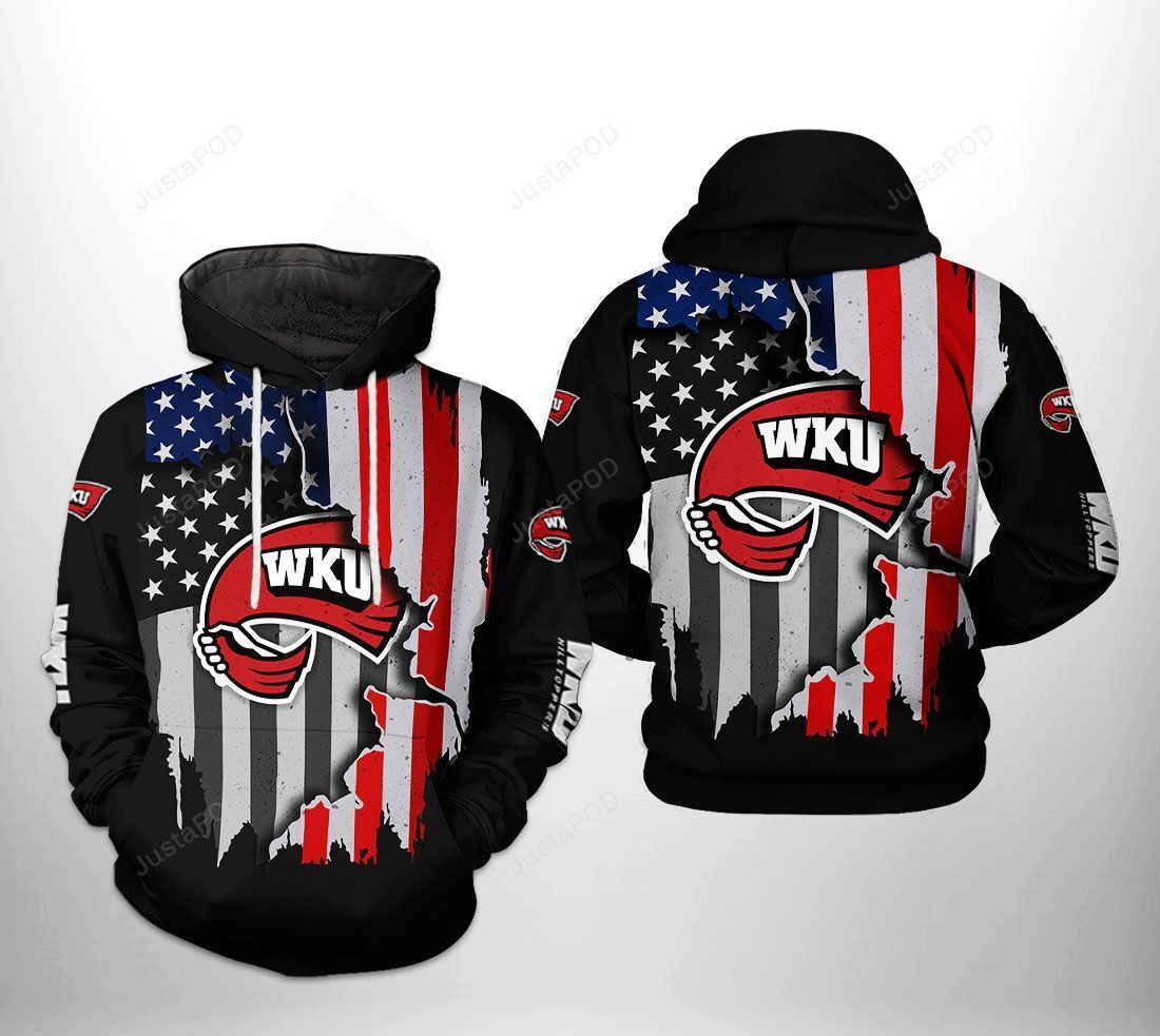 Western Kentucky Hilltoppers Ncaa Us Flag 3d All Over Print Hoodie Zip-up Hoodie