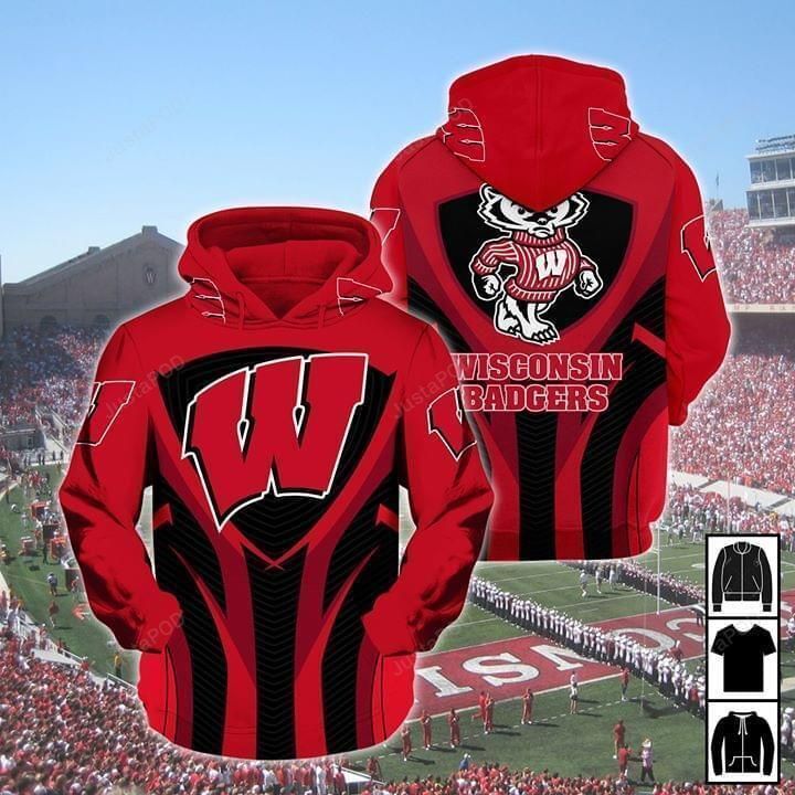 Wisconsin Badgers Mascot 3d All Over Print Hoodie Zip-up Hoodie