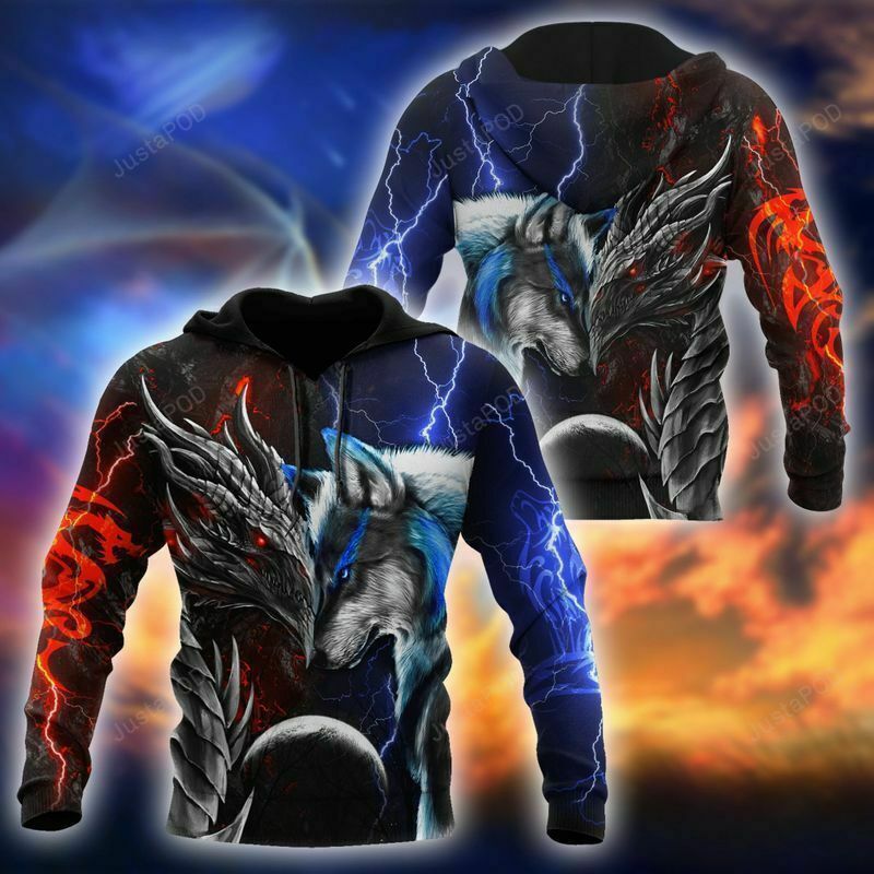 Wolf Dragon Mystical Mythical 3d Hoodie Birthday Christmas Gifts