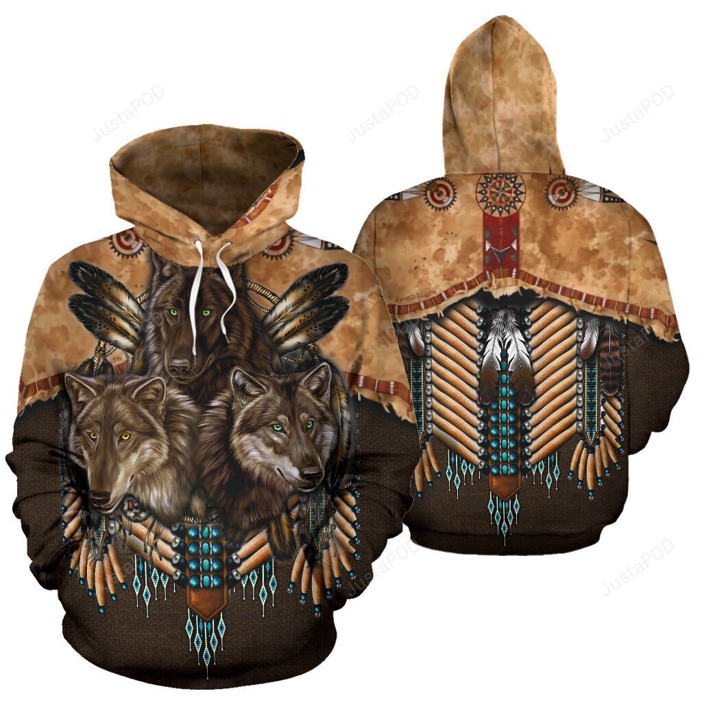 Wolf Native American 3d All Over Print Hoodie Zip-up Hoodie-trungten-egfd7